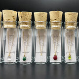 Gold Birthstone Necklace in A Bottle - June