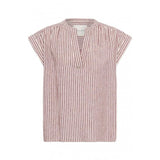 Bettina Woven Linen & Cotton Blouse - Burnt Russet - Size 8