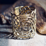 LARGE WOVEN BRASS CUFF