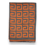 LSW2262 MAZE CASHMERE BLEND SCARF ORANGE & GREY