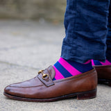 Rich Pink Striped Socks