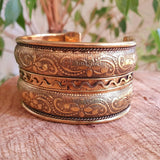 FLORAL BRASS CUFF