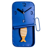 Metal Sardine Tin Pendulum Wall Clock - Navy Blue