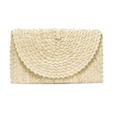 STRAW CLUTCH NATURAL WHITE
