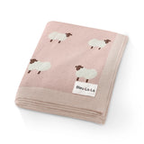 Cotton Baby Blanket Pink/Sheep