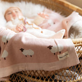 Cotton Baby Blanket Pink/Sheep