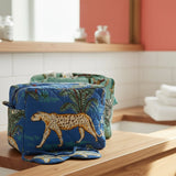 Jungle Print Wash Bag - Blue