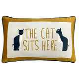 CAT SITS HERE CUSHION 30X50CM