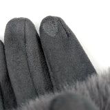Super Fluffy Faux Fur 2in1 Gloves - Dark Grey