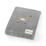 Cotton Deer Baby Blanket Grey