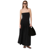 BLACK COTTON DRESS/ROLL SKIRT SIZE S