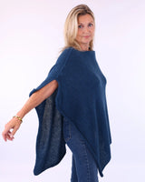 Alpaca Blend Poncho - Blueberry
