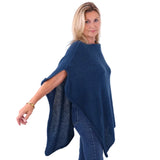 Alpaca Blend Poncho - Blueberry