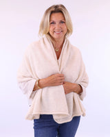 Alpaca Blend Poncho - Cream