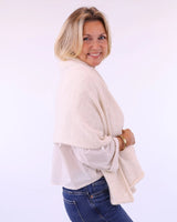 Alpaca Blend Poncho - Cream