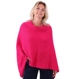 Alpaca Blend Poncho - Deep Pink