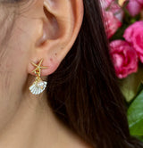 14CT Gold Starfish Shell Earrings -White