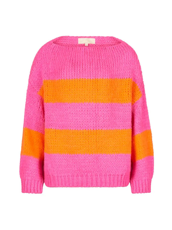 Norma Stripe Knitted Jumper Pink