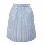 Bettina Woven Linen & Cotton Skirt - Blue - Size 12