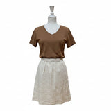 BIRGITT STRIPE SKIRT - NEUTRAL - SIZE 8