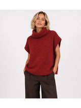 Sleeveless Knit Sweater Rouge