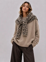 Soft Knit Pullover With Integrated Scarf