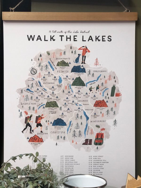 Walk the Lakes Hanging Print