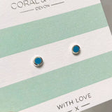 Sea Blue Enamel Studs