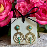 18ct gold plated amazonite hoop earings