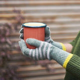 Lambswool Stripe Gloves - Green