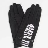 Black Zebra Print Insert Gloves