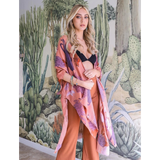 Floral Motif Kimono Rose Clay