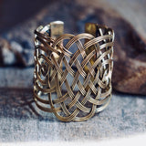 LARGE WOVEN BRASS CUFF