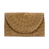 STRAW CLUTCH BROWN
