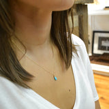 Gold Birthstone Necklace in a Bottle - December