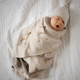 Deer Cotton Baby Blanket Taupe