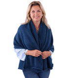 Alpaca Blend Poncho - Blueberry
