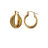 NM127G GOLD TRIPLE ENTWINED EARRINGS