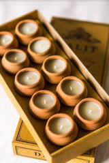 DALIT Handmade Mini Clay Candle Box of 10