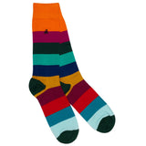 Multi Coloured Block Stripe Socks