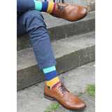Multi Coloured Block Stripe Socks