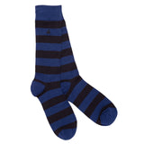 Charcoal Grey & Blue Striped Socks
