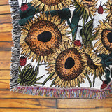 Calhoun & Co Sunflower & Ladybug Tapestry Throw