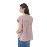 Bettina Woven Linen & Cotton Blouse - Burnt Russet - Size 8