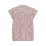 Bettina Woven Linen & Cotton Blouse - Burnt Russet - Size 8