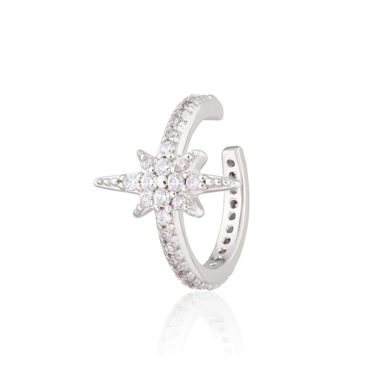 EAR CUFF SILVER STARBURST