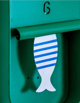 Metal Sardine Tin Pendulum Wall Clock - Mint Green