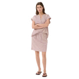 BIRGITT STRIPE SKIRT - BURNT RUSSET - SIZE 10