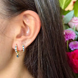 18ct Gold Plated Cubic Zirconia Drop Huggies