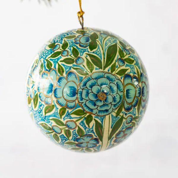 Turquoise & Green Floral Bauble